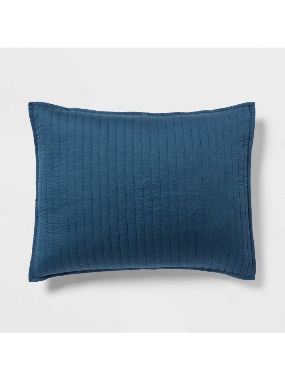 Threshold Standard Sham Washed Cotton Sateen Quilt Indigo 20" x 26" Navy Blue